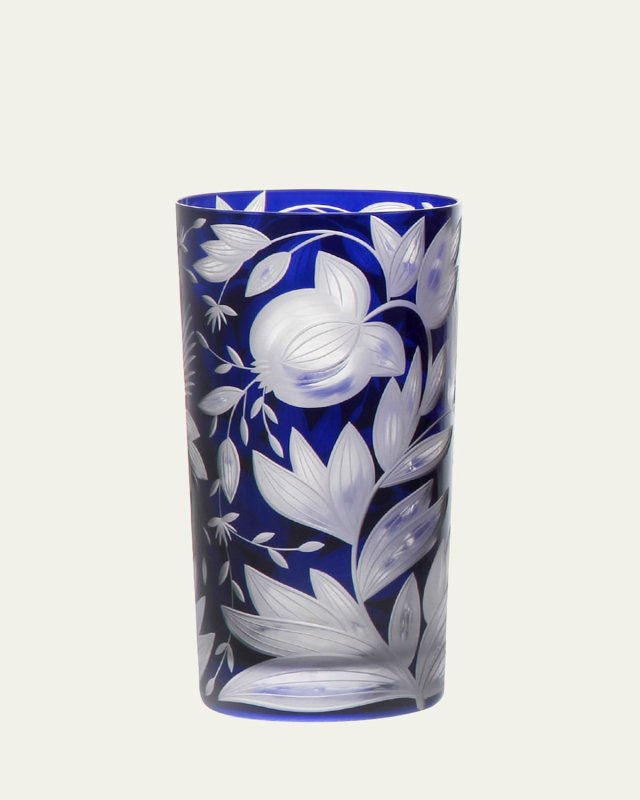 Verdure Ink Blue Crystal Highball Glass, 17.5 oz.